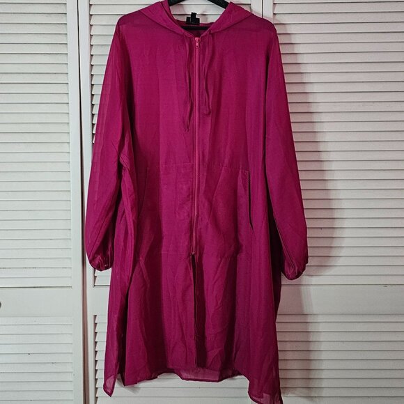 Torrid Pink Chiffon Hooded Cover Up - Picture 1 of 1